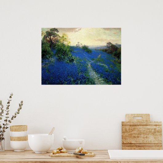 Bluebonnet Field, schilderij van Julian Onderdonk Poster (Keuken)