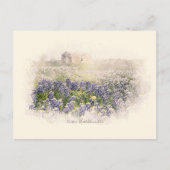Bluebonnet Field Sketting Waterverf Briefkaart (Voorkant)
