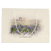 Bluebonnet Field Sketting Waterverf Groot Cadeauzakje (Achterkant)