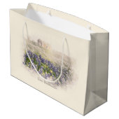 Bluebonnet Field Sketting Waterverf Groot Cadeauzakje (Achterkant Gekanteld)