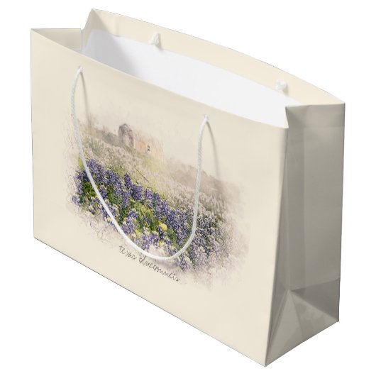 Bluebonnet Field Sketting Waterverf Groot Cadeauzakje (Achterkant Gekanteld)