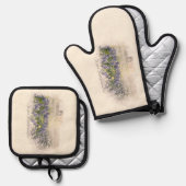 Bluebonnet Field Sketting Waterverf Ovenwant & Pannenlap Set (Voorkant / Achterkant)