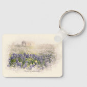 Bluebonnet Field Sketting Waterverf Sleutelhanger (Voorkant)