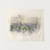 Bluebonnet Field Sketting Waterverf Wandkleed (Voorkant (horizontaal))