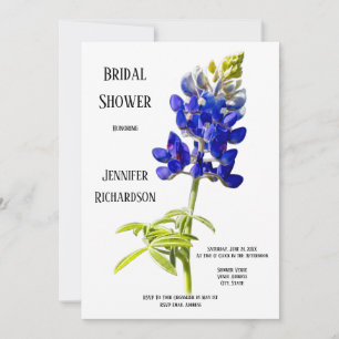 Bluebonnet Floral on White, Wedding Vrijgezellenfe Kaart