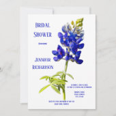 Bluebonnet Floral on White, Wedding Vrijgezellenfe Kaart (Voorkant)