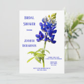 Bluebonnet Floral on White, Wedding Vrijgezellenfe Kaart (Staand voorkant)