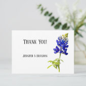 Bluebonnet Floral op White, bruiloft Hartelijk dan Bedankkaart (Staand voorkant)
