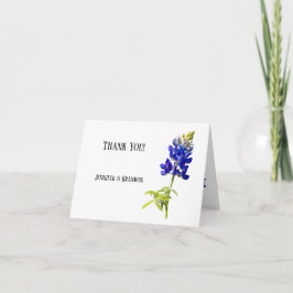 Bluebonnet Floral op White, bruiloft Hartelijk dan Bedankkaart