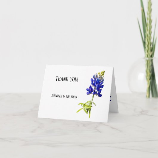 Bluebonnet Floral op White, bruiloft Hartelijk dan Bedankkaart (Voorkant)
