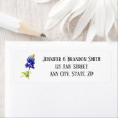 Bluebonnet Floral op White, Wedding Label (Insitu)