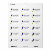 Bluebonnet Floral op White, Wedding Label (Full Sheet)