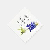Bluebonnet Floral op White, Wedding Napkins Servet (Hoek)