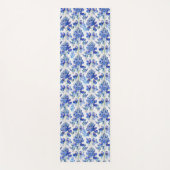 Bluebonnet Floral Pattern Blue and White Yogamat (Voorkant)