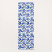 Bluebonnet Floral Pattern Blue and White Yogamat (Achterkant)