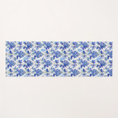 Bluebonnet Floral Pattern Blue and White Yogamat (Voorkant (horizontaal))