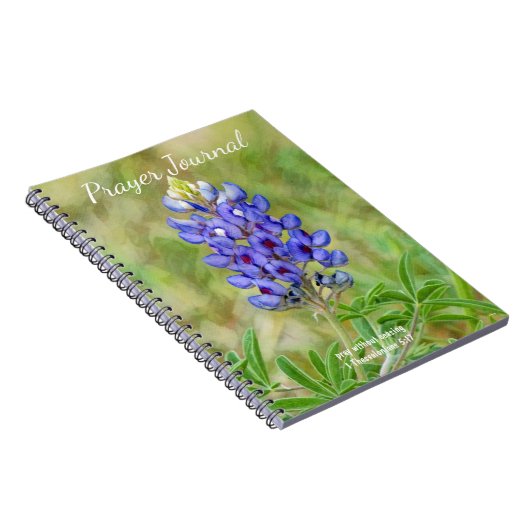 Bluebonnet Flower Blue Flower Art Prayer Journal Notitieboek (Rechterzijde)