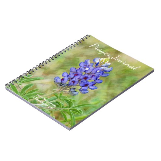 Bluebonnet Flower Blue Flower Art Prayer Journal Notitieboek (Linkerzijde)