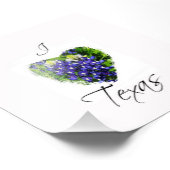 Bluebonnet "I hart Texas" Square Fotografie Afdruk (Hoek)