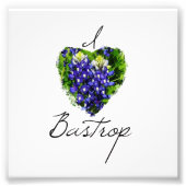 Bluebonnet "I Heart Bastrop" Square Print Foto Afdruk (Voorkant)