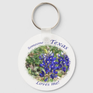 Bluebonnet "Iemand in Texas houdt van me." Button  Sleutelhanger
