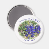 Bluebonnet Iemand in Texas Loves Me Magnet (Voorkant / Achterkant)