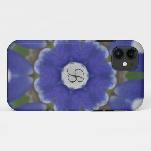 Bluebonnet Monogram Case-Mate iPhone Case (Achterkant (horizontaal))
