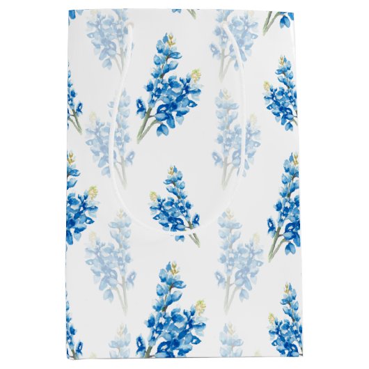 Bluebonnet Pattern Large Gift Bag Medium Cadeauzakje (Voorkant)