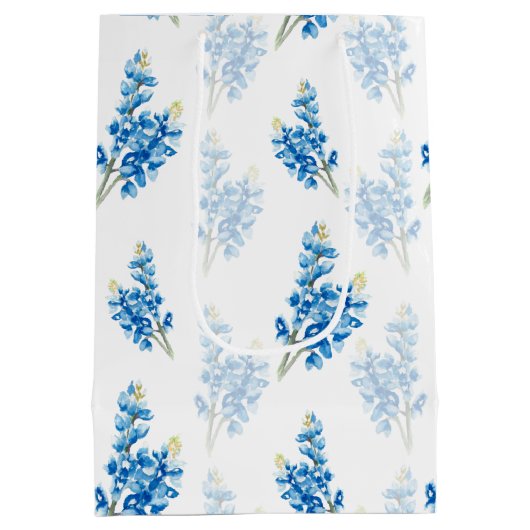 Bluebonnet Pattern Large Gift Bag Medium Cadeauzakje (Achterkant)