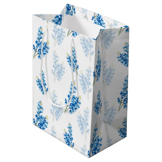 Bluebonnet Pattern Large Gift Bag Medium Cadeauzakje (Achterkant Gekanteld)