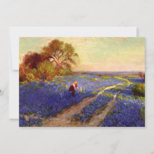 Bluebonnet Scene met Girl Kaart