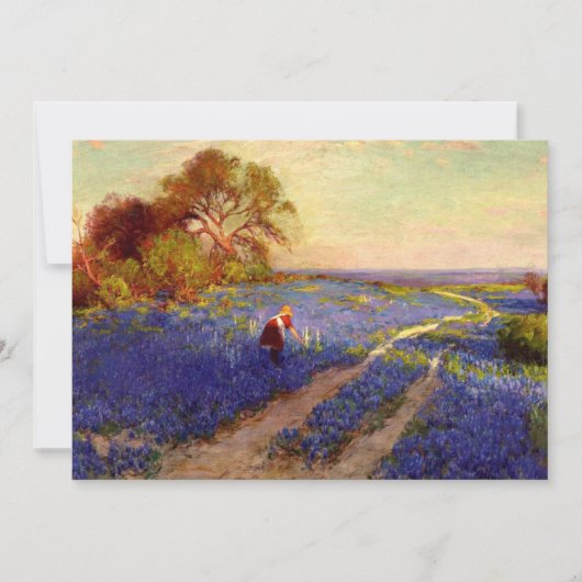 Bluebonnet Scene met meisje Kaart (Voorkant)