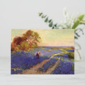 Bluebonnet Scene met meisje Kaart (Staand voorkant)