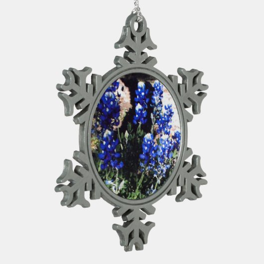 Bluebonnet Snowflake Tin Sneeuwvlok Ornament (Links)
