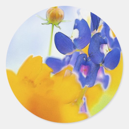 Bluebonnet-Sticker Ronde Sticker (Voorkant)