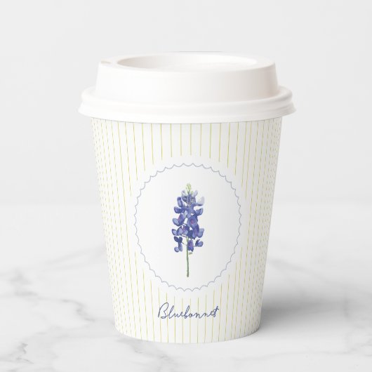 Bluebonnet, Texas Wilde Bloem Papieren Bekers (Achterkant)