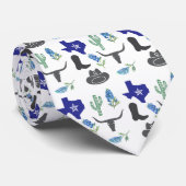 Bluebonnet Texas Wildflower Waterverf Patroon Stropdas (Opgerold)