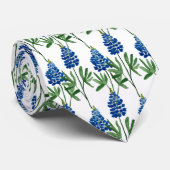 Bluebonnet Texas Wildflower Waterverf Patroon Stropdas (Opgerold)