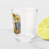 Bluebonnet Texas Zonnebloem Boho Bruidsfeest Shot Glas (Rechts)