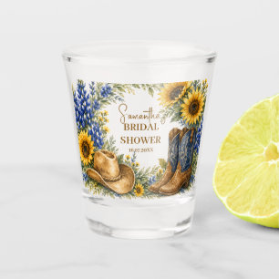 Bluebonnet Texas Zonnebloem Boho Bruidsfeest Shot Glas