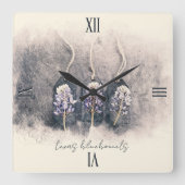 Bluebonnet Trio Sketched Waterverf Vierkante Klok (Voorkant)