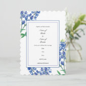Bluebonnet Wedding Invitation Kaart (Staand voorkant)