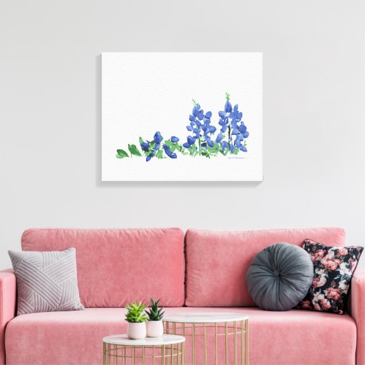 Bluebonnet Wild Flowers, Texas Flowers Canvas Afdruk (Insitu (Woonkamer))