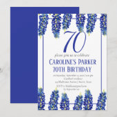 Bluebonnets 70e verjaardag Blue Floral Texas Kaart (Voorkant / Achterkant)