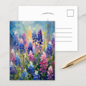 Bluebonnets Abstracte Bloemkunst Briefkaart