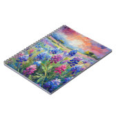Bluebonnets Abstracte Bloemkunst Notitieboek (Linkerzijde)