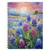 Bluebonnets Abstracte Bloemkunst Notitieboek (Voorkant)