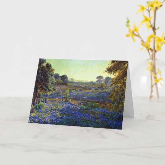Bluebonnets at Late vanmiddag, near La Grange, Kaart (Gele Bloem)