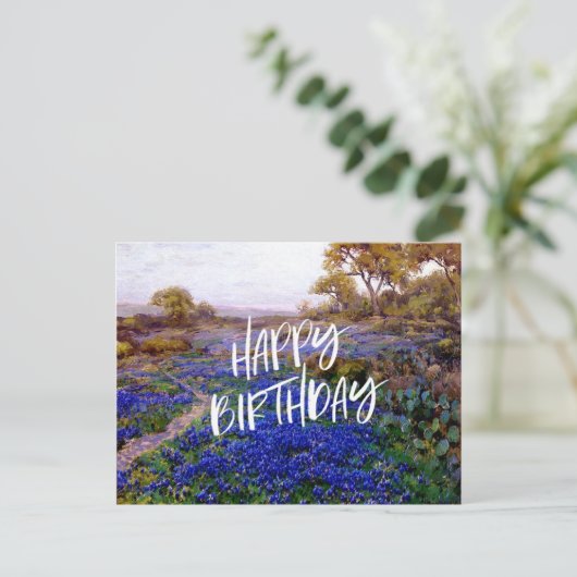 Bluebonnets bij schemering, ten noorden van San An Briefkaart (Staand voorkant)