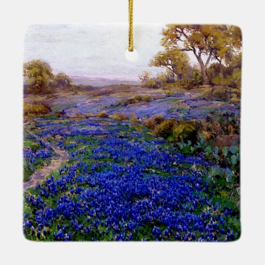 Bluebonnets bij schemering, ten noorden van San An Keramisch Ornament (Achterkant)